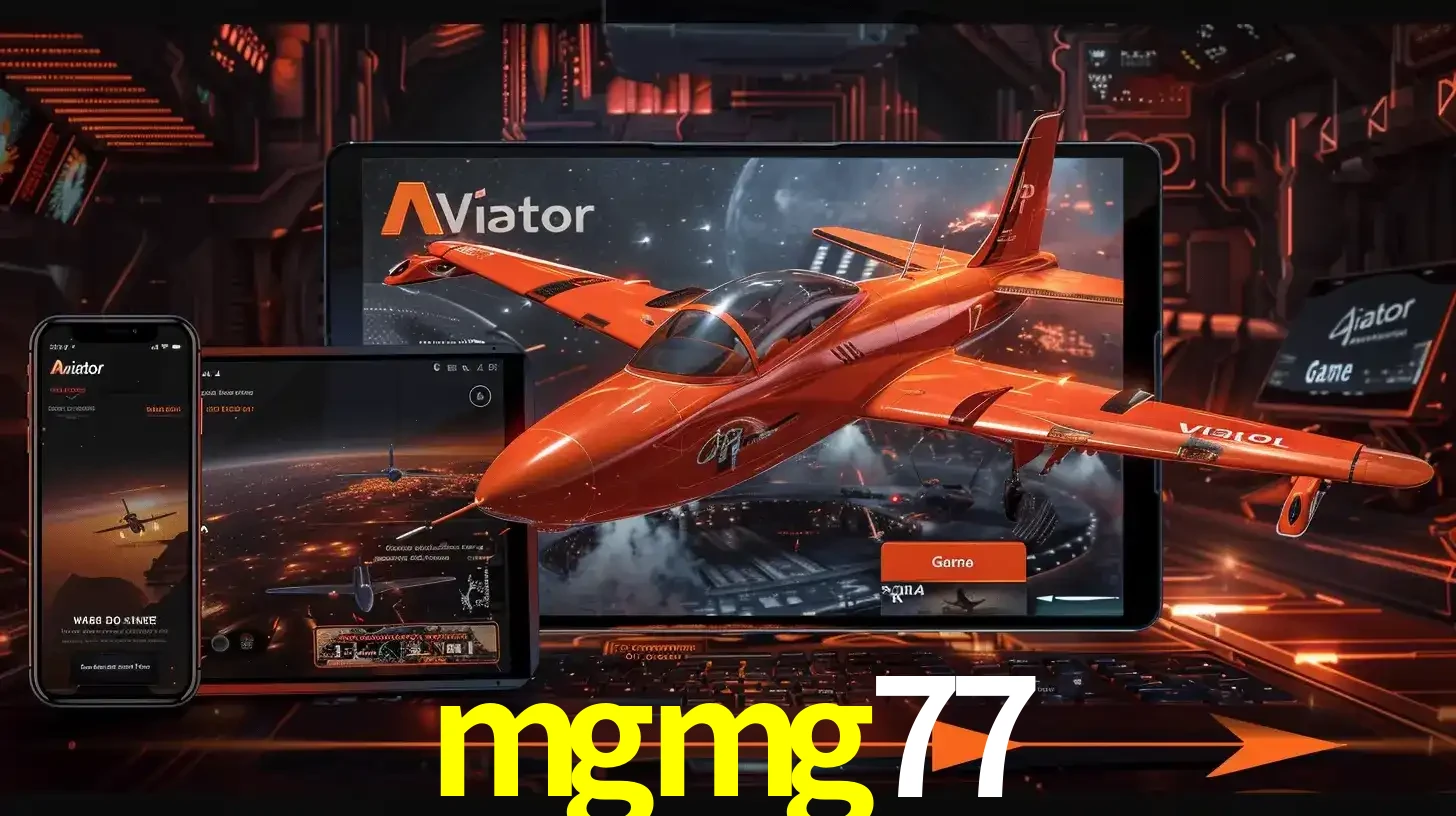 Apresentação tecnológica do jogo Aviator com um avião saindo da tela de um tablet, demonstrando a experiência imersiva em múltiplos dispositivos no mgmg77.